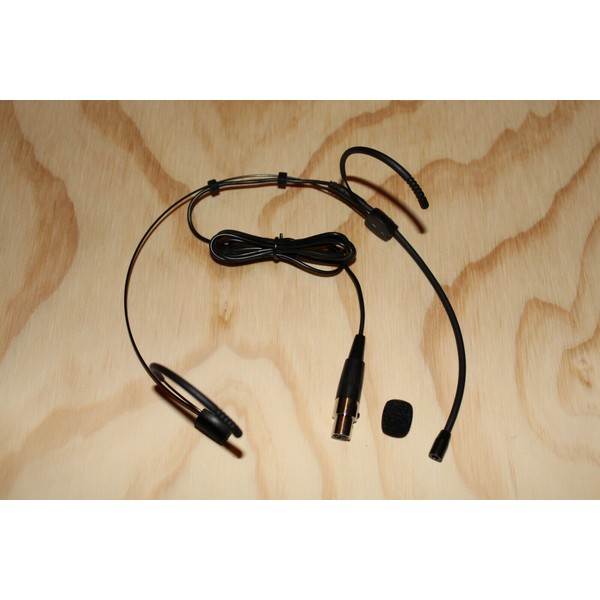 Wired Black Double Earhook Headset Microphone for Shure Wireless-TA4F 4pin
