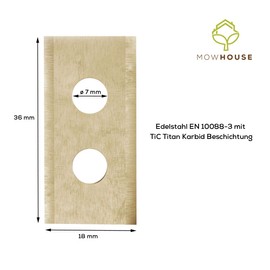 MOWHOUSE Lawnmower Spare Blades Set - Hardened Titan Blade Replacement Compatible with Worx - Mower Trimmer Spares, Exact Fit - 36mm x 18mm, 7mm Hole Diameter, 30 Pieces, 30 Screws