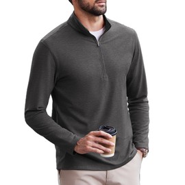 PINSPARK Men's Sweatshirt 1/4 Zip Stand-Up Collar Sweatshirts without Hood Long Sleeve Shirts Leisure Basic Pullover Soft Breathable Fitness Sports Shirts, darkgray, M