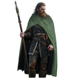 keland Medieval Cape with Hood Renaissance Hooded Cape Hobbit Costume (Green)