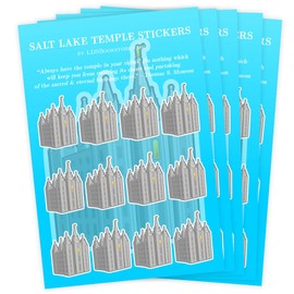 Salt Lake Temple Sticker Sheet for LDS and Latter-Day Saint Children for Boys and Girls Set of 5 Sheets of 12 Stickers Each