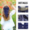 2Pcs Blue bow, Soft Satin Silky Navy Bow with Long