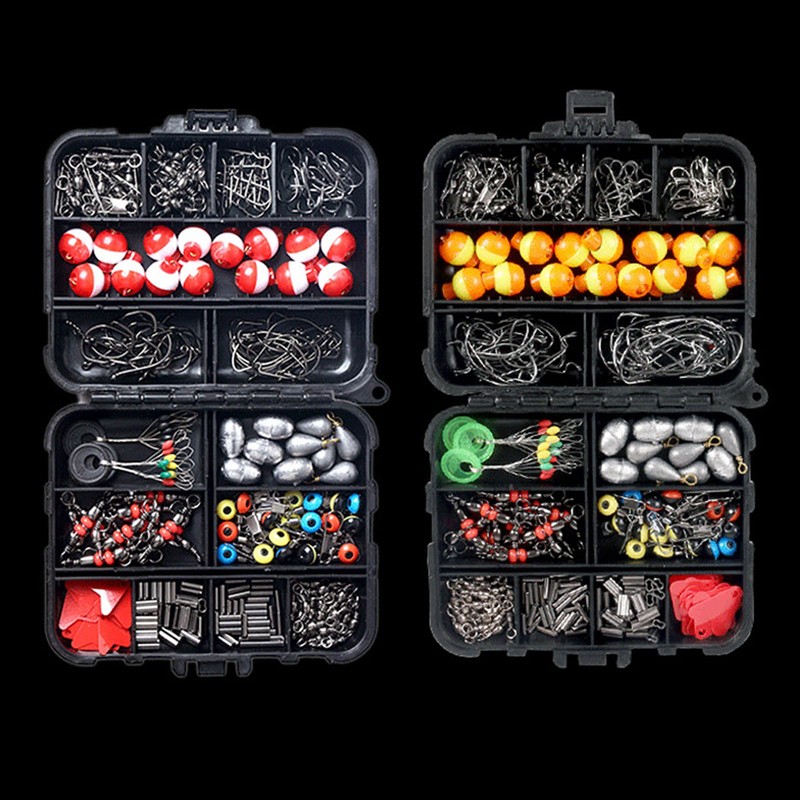 263pcs Fishing Accessories Set with Tackle Box Including Plier Jig