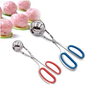 Stainless Steel Non-Sticky Meatball Rice Ball, 2Pcs Stainless Steel Non-Sticky Meatballs Rice Balls,Meatball Scoop Ball Maker Rice Ball,Stainless Steel Non-Sticky Meatballs Rice Balls Clip Maker Mold