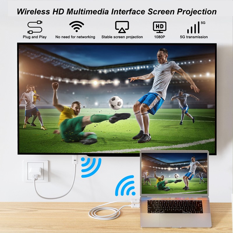 Wireless HD Multimedia Interface Mirror Transmitter Receiver Adapter Cable Dongle