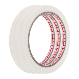 HARFINGTON 3 Rolls Wire Harness Cloth Tape 1/4" x66ft(6mmx20m) 0.2mm Thick Fabric High Adhesive Tearable Heat Resistant Tapes for Carpet Seaming Auto Cable Fixed, White