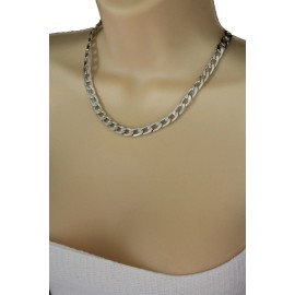 Alwasytyle4you Women Fashion Jewelry Silver Plastic Light Chain Link Classic Basic Necklace Set