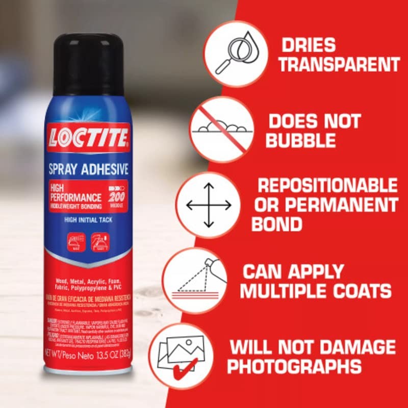 Loctite Spray Adhesive High Performance, Middleweight Bonding, 13.5 Oz, 6-Pack