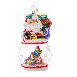 Christopher Radko New Christopher Radko Santa's Magic Snow Globe Ornament New In Box 7” Tall $120