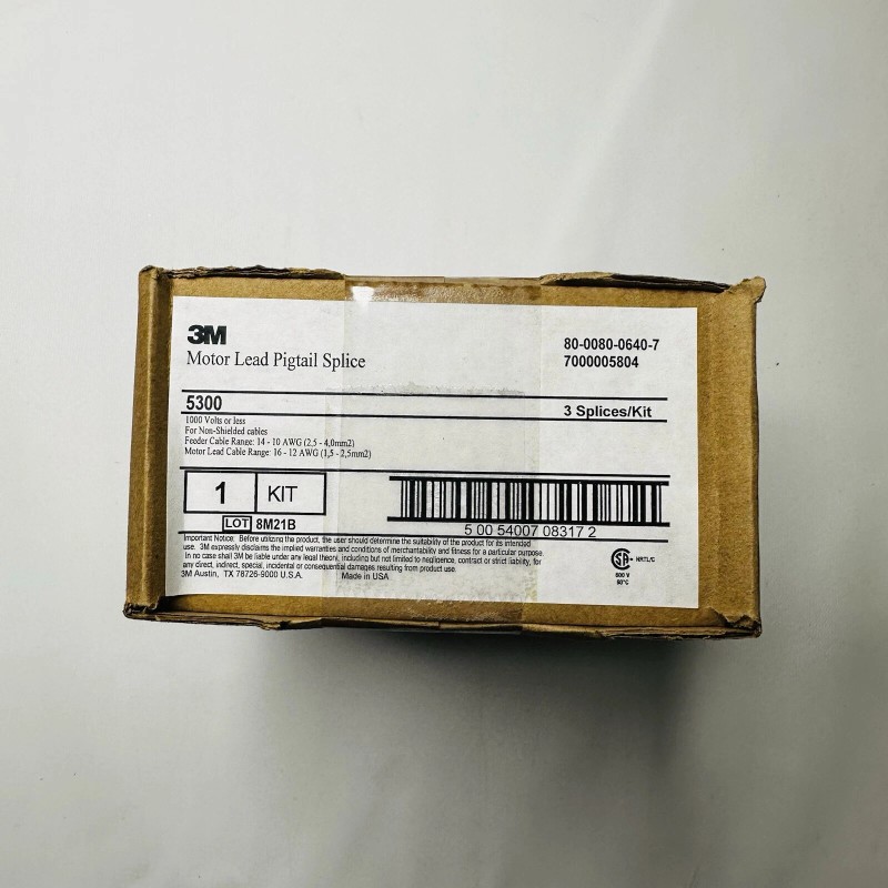 3М Motor Lead Pigtail Splice 3 Splices/Kit 5300, 1000 Volts