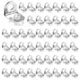TONAUP 50PCS Shelf Supports Pegs, 5mm L Shaped Metal Shelf Pins with Rubber Suction Cup, Right Angle Fixing Bracket for Cabinet Bookcase Closet Wardrobe