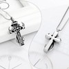 XSMZB Cross Cremation Jewelry Urn Necklace for Human Ashes Fish