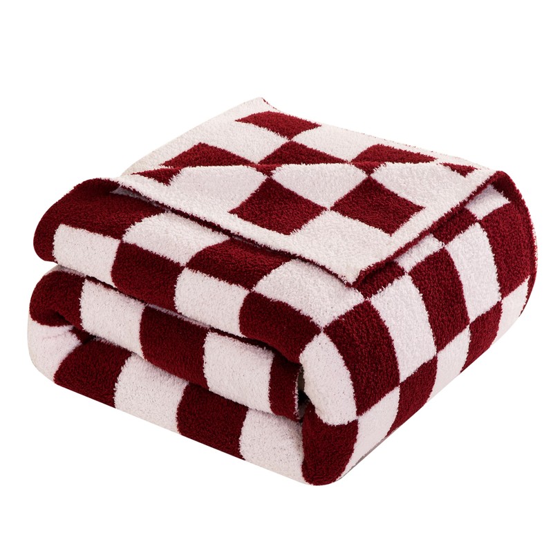 Elegant Comfort Premium Checkered Reversible Throw Blanket - Ultra Soft