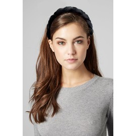 Velvet Braided Headband Women's Costume Headband Wide Vintage Hair Band Fashion Headbands for Women (Beige)