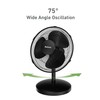 HOLMES 12" Table Fan, 75° Oscillation, 3 Speeds, 15° Adjustable