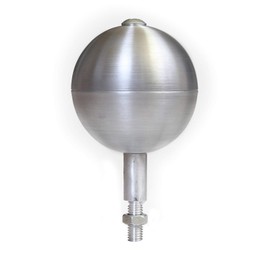 Flagpole Ball Ornament Topper Satin Silver Finish Fits Most USA Flagpoles (6")