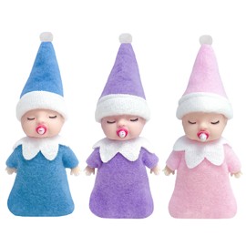 Christmas Baby Elf Dolls for Girls Boys,3pcs Cute Little Elfs Twins Tiny Christmas Dolls Elf Accessories,Small Elf Baby Doll Novelty Toys,Mini Christmas Baby Elves for Kids Gift Xmas Stocking Stuffers