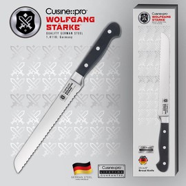 Cuisine::pro® Wolfgang Starke 8 Inch Bread Knife - Premium Quality German Stainless Steel, Ice-Hardened & Double Sharpened, Triple-Riveted Polymer Handle, Kitchen Essential