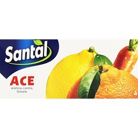 Santal ACE Juice 200ml ? 8 x 3-Pack (24 Bottles, in Carton Packaging) ? 100% Natural ? Orange, Carrot & Lemon Juice ? With Vitamins A, C & E ? No Added Sugar ? Classic Italian Taste