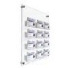 12 Bay Business Card Dispenser Acrylic Wall Mounted Panel -