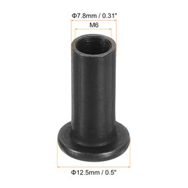 sourcing map M6 T-nuts, 10pcs Carbon Steel Hex Socket Head Insert Nut Screw Post Sleeve Nut for Furniture 18mm Height, Black