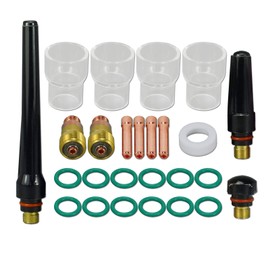 RIVERWELD TIG Stubby Gas Lens 17GL332 10N24S (3/32” & 2.40mm Orifice) Insulated Cup #12 13/16" TIG insulator 17GLG20 TIG Back cap 57Y02 57Y04 Assorted Kit for SR WP 17 18 26 TIG Welding Torch 26pcs