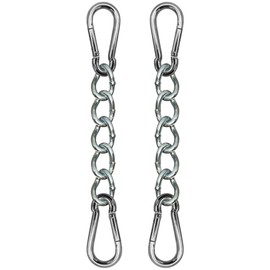 KLIFFHÄNGER Extension Chain for Hanging Chair, Hammock Chair and Hammock with Two Carabiners, Various Lengths (Chain 30 cm, Double Pack)