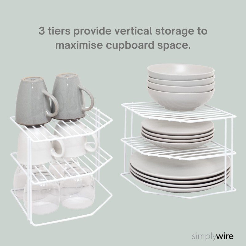 simplywire – 3 Tier Plate Racks – Pack of 2