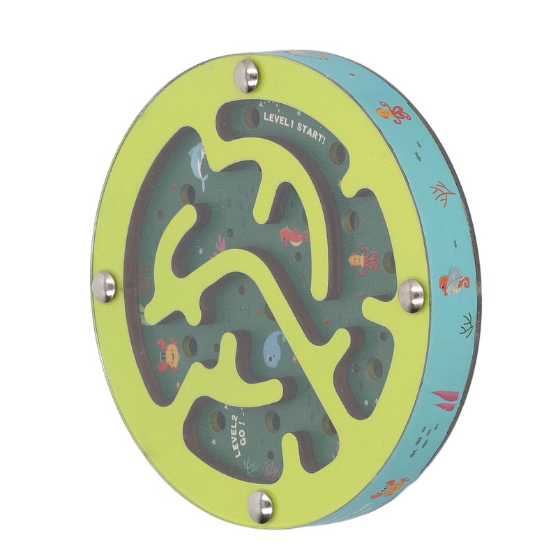 Balance Maze Game Double Sided Educational Round Portable Wooden Ball