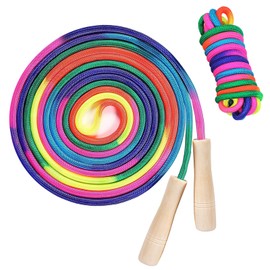 Children's Skipping Rope with Wooden Handle, 260 cm Adjustable Rope Skipping Rope Children with Wooden Handle, Skipping Rope, Skipping Rope Kids for Boys and Girls