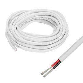 sourcing map 2 Core 18AWG Duplex Marine Wire 20 Ft Tinned Copper Insulated Boat Cable with PVC Jacket for Automotive Boat Marine Speakers