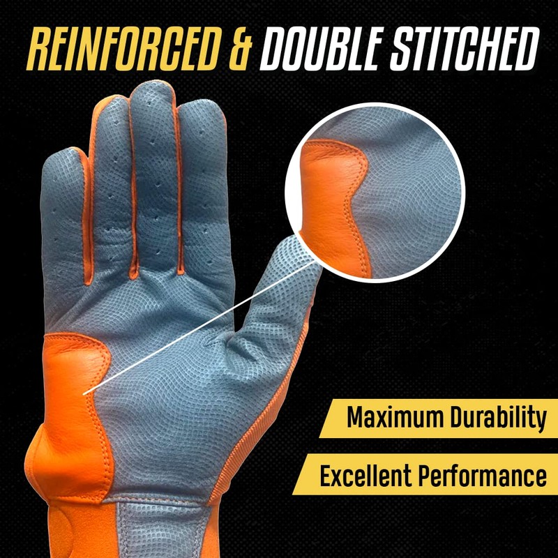 Color Crush Batting Gloves (Youth XL, Orange)