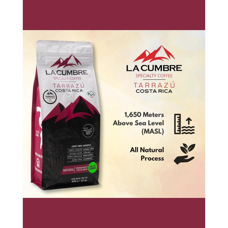 La Cumbre Specialty Coffee Whole Bean Medium Roast, Arabica Beans,
