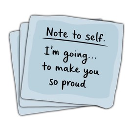 3 Pcs Note to Self Sticker, Make You Proud Sticker, Self Love, Positive Message, Motivational Quote, Inspirational Stickers 3 Inches Gift for Water Bottle Laptop Phone Helmet Kindles Tumbler