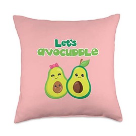Avocado Hustler Co. Let's Avocuddle Avocado Family Cute Mom Dad Baby Shower Throw Pillow, 18x18, Multicolor