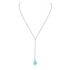 Larimar Raw Nugget Lariat in Stainless Steel