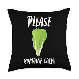 Please Romaine Calm Lettuce Healthy Vegetable Throw Pillow