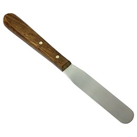 HTS 316S7 7" Small Wood Handle Stainless Steel Palette Knife