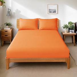 Fitted Sheet Single Semi Double All Season Bed Sheet Mattress Cover Sheet Absorbent Quick Drying Futon Sheet Antibacterial Odor Resistant Easy to Put on and Take Off Breathable, Soft to Touch,