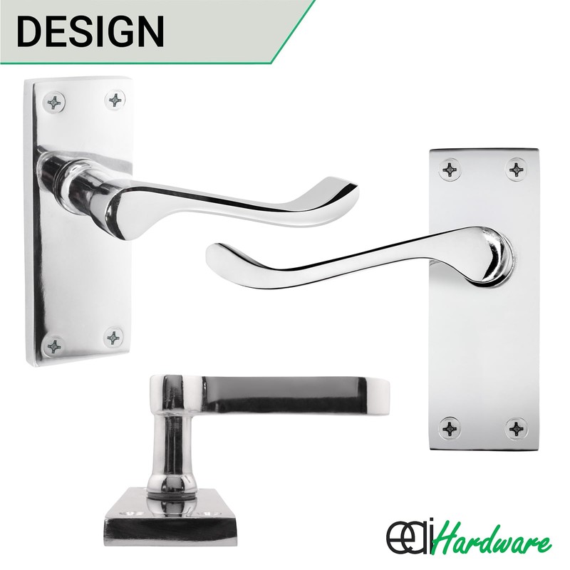 EAI Polished Chrome Victorian Scroll Door Handles | 1 Pair