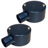 Black 20mm PVC Conduit Box 1 Way Terminal Box with