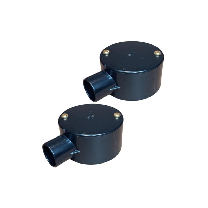 Black 20mm PVC Conduit Box 1 Way Terminal Box with