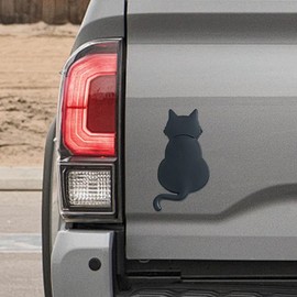 ZIMISI 3D Cat Metal Car Sticker Decal, Cute Animal Vehicle Bumper Badge Sticker, Universal Waterproof Automotive Exterior Decoration Emblem Accessory for SUV, Truck, Motorcycle (Black)