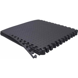 Venbytech for 8 Black Exercise Mat EVA Foam Interlocking Tile Gym Floor Fitness Yoga Workout