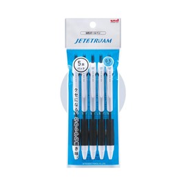 Mitsubishi Lead Brush Oil Based Ballpoint Pen Jet Stream 5 Pens 0.5 Black SXN150055P.24 Smooth Easy to Write Stationery Office Supplies Learning Work Package with Original Logo by monomoshop