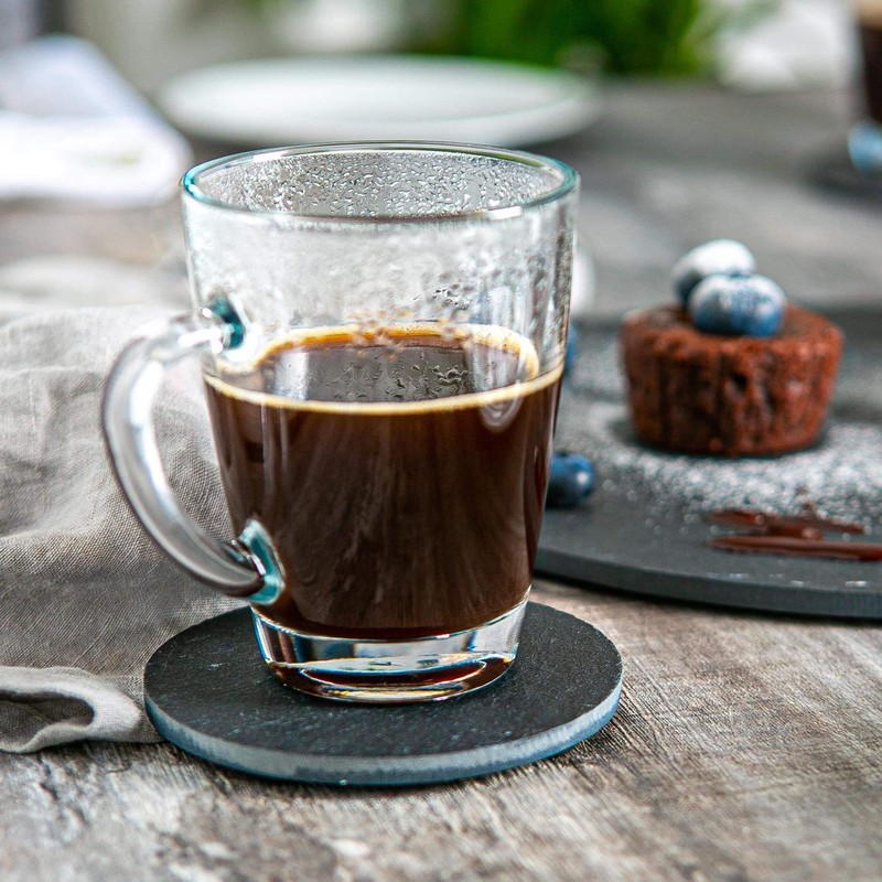 Argon Tableware Round Slate Coasters - 10cm - 6 Piece