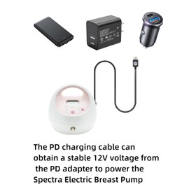 for Spectra Pump Charger,12V Type c Charger Fast Charging Cord for Spectra S1,S2,S3 Pro,9 Plus SPS100,SPS200 Breast Pump(7FT*2)
