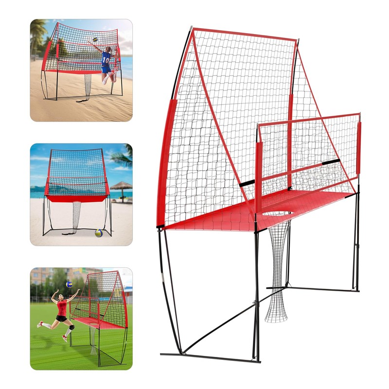 QUEMARQUE Volleyball Training Equipment, 8x11ft Volleyball Practice Net Station with
