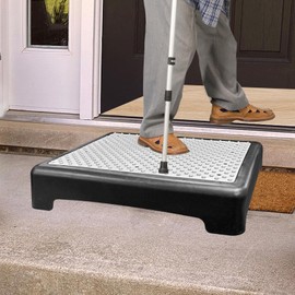 Mobility Step Stool, 3.3" Height Portable Multi-Functional One Step Stool for Adults & Toddlers, Sturdy and Anti-Slip Step Platform for Car, Bathroom, Bedside, Stairs, Black & Grey