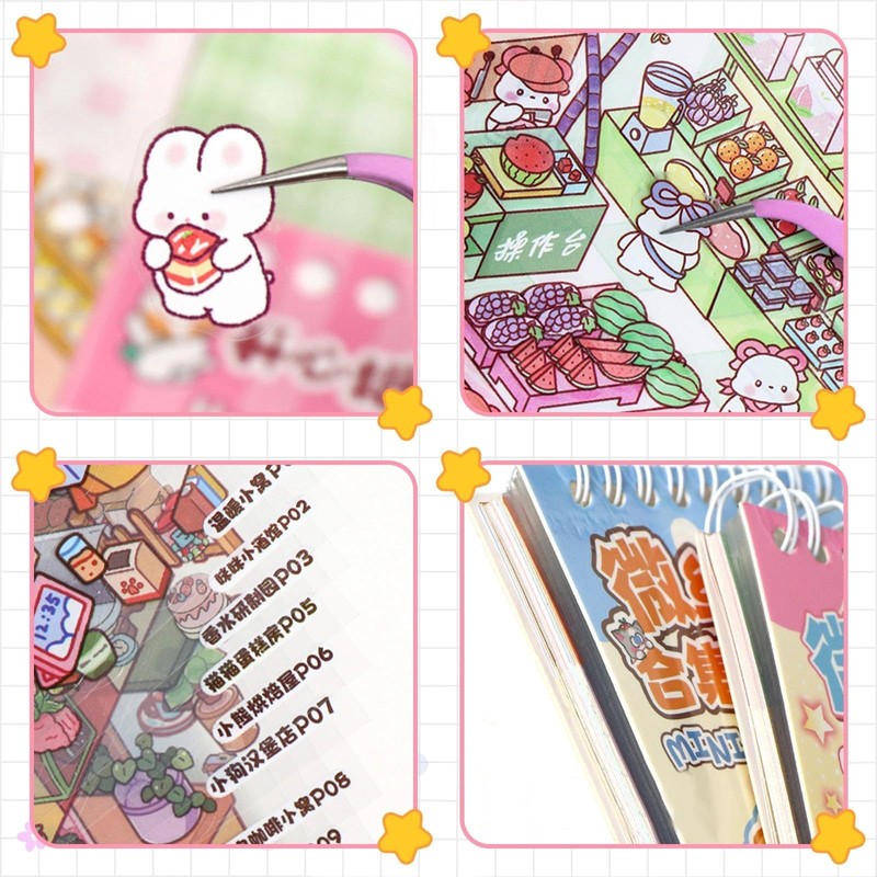 40 Sets 3D Room Scene Sticker Books, DIY House Sticker